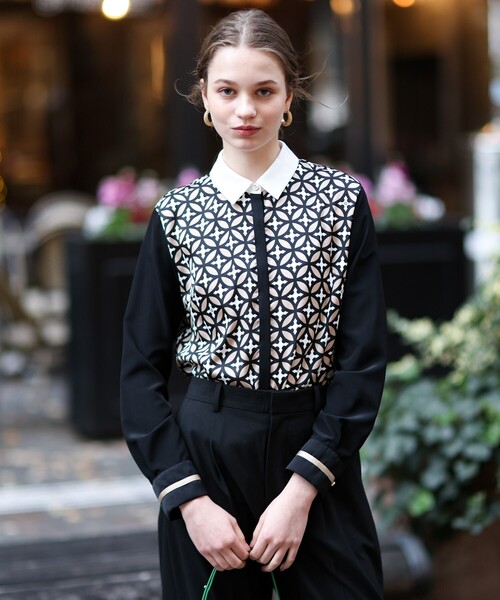 DRESSTERIOR 　オーバーラップサークルサテンシャツ　36 DRESSTERIOR（ドレステリア）の「◇【CLASSY.5月号掲載】オーバー