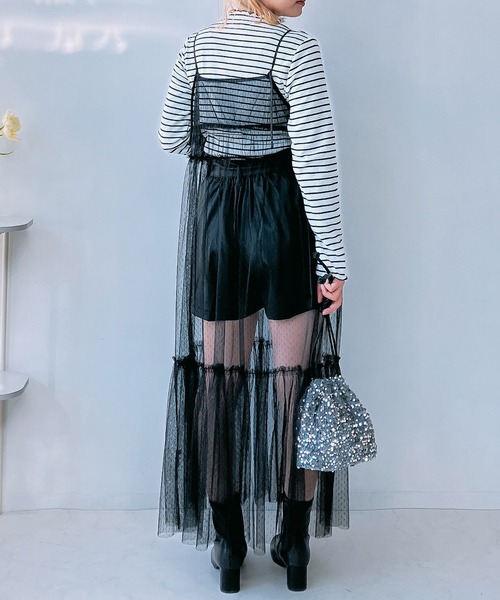 AS KNOW AS plus（アズノゥアズプラス）の「◎チュールリボンキャミワンピ―ス（ワンピース・レディース・ブラック系/チャコールグレー/アイボリー/ブラック/アイボリー系1・FREE）」の15枚目の写真