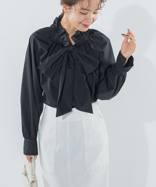 VICKY（ビッキー）の「【大人気！定番アイテム】ボウタイブラウス《手洗い可能》（シャツ/ブラウス・レディース・ホワイト/ブラック/ベージュ系その他・M）」の12枚目の写真