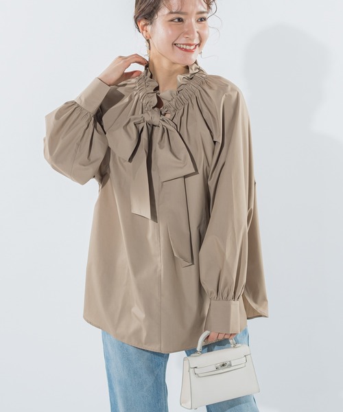 VICKY（ビッキー）の「【大人気！定番アイテム】ボウタイブラウス《手洗い可能》（シャツ/ブラウス・レディース・ホワイト/ブラック/ベージュ系その他・M）」の19枚目の写真