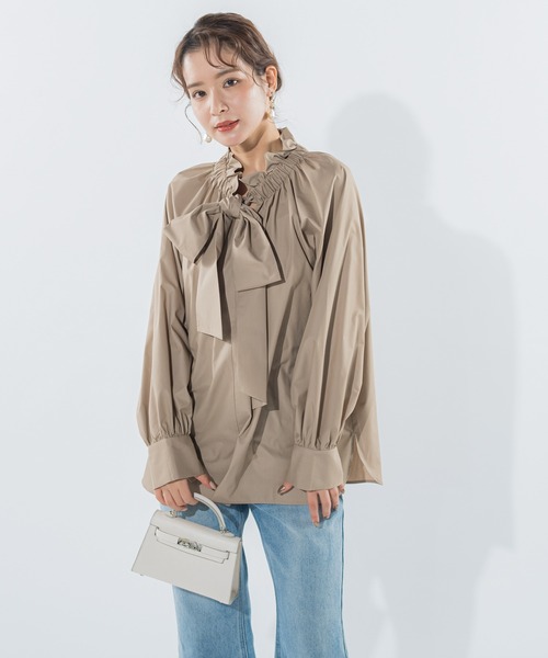 VICKY（ビッキー）の「【大人気！定番アイテム】ボウタイブラウス《手洗い可能》（シャツ/ブラウス・レディース・ホワイト/ブラック/ベージュ系その他・M）」の22枚目の写真