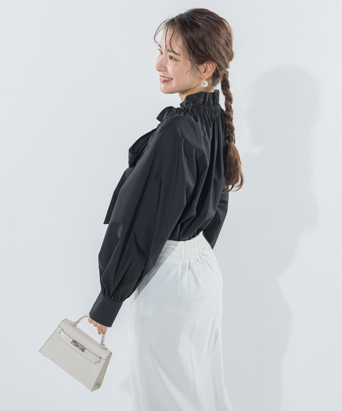 VICKY（ビッキー）の「【大人気！定番アイテム】ボウタイブラウス《手洗い可能》（シャツ/ブラウス・レディース・ホワイト/ブラック/ベージュ系その他・M）」の15枚目の写真