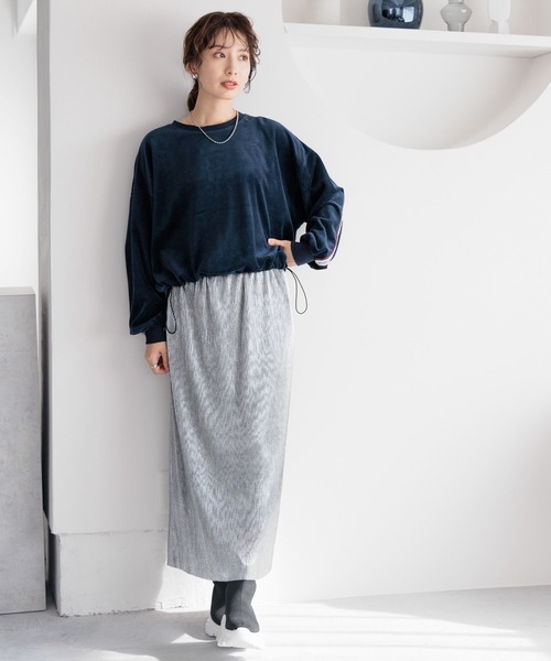 LEPSIM(レプシィム)の「グリッター細プリーツスカート2 104885(スカート・レディース・グレー/ブラック・FREE)」の6枚目の写真