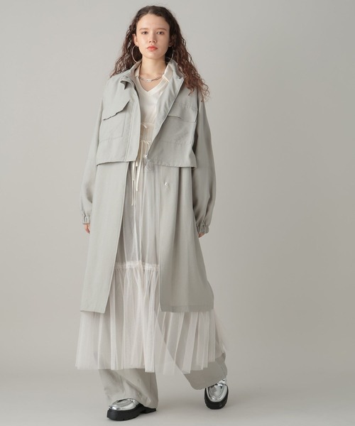 FOREVER 21（フォーエバー トゥエンティーワン）の「【2024SS】3WAYスタンドカラーコート（トレンチコート・レディース・ブラック/グレー・FREE）」の3枚目の写真