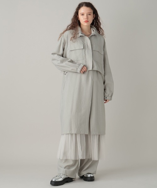 FOREVER 21（フォーエバー トゥエンティーワン）の「【2024SS】3WAYスタンドカラーコート（トレンチコート・レディース・ブラック/グレー・FREE）」の8枚目の写真