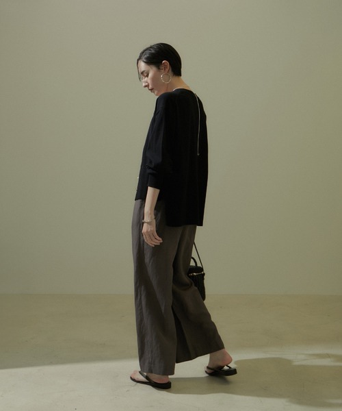 SALON adam et rope'(サロン アダム エ ロペ)の「UVケアメタルボタンカーディガン【洗える】(カーディガン/ボレロ・レディース・ホワイト/ブラック/ベージュ系その他・FREE)」の20枚目の写真