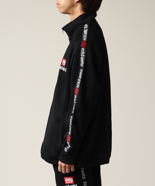 新品♦ エコーアンリミテッド ナイロンジャケット 上下セット 黒 L セール】【ecko unltd./エコーアンリミテッド】サイドロゴライン