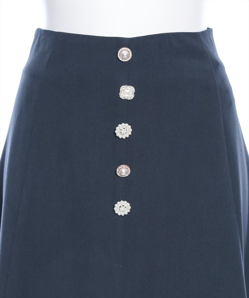 clear（クリア）の「マルチビジューフレアロングスカート[オフィスカジュアル 着回し抜群 大人]≪再入荷≫（スカート・レディース・ピンク/ネイビー・S/M）」の6枚目の写真