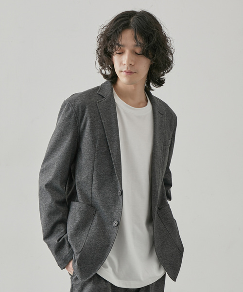  j.n.r.d（ジェー・エヌ・アール・ディー）の「【セットアップ対応】j.n.r.d/先染めニットツイル2Bジャケット（テーラードジャケット・メンズ・チャコールグレー/ベージュ/ネイビー・LL/L/M）」の13枚目の写真