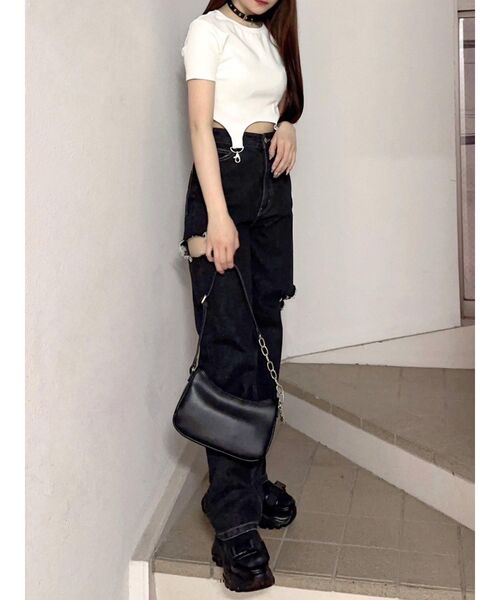 EATME（イートミー）の「チェーンハンドルバッグ（ショルダーバッグ・レディース・ブラック/ベージュ・FREE）」の13枚目の写真