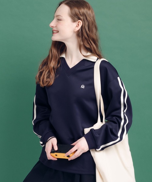 MUHET(ミュエータ)の「ライン入りゲームシャツ(Tシャツ/カットソー・レディース・ブラウン/スミクロ/ネイビー・MEDIUM/X-LARGE)」の3枚目の写真