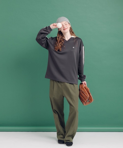 MUHET(ミュエータ)の「ライン入りゲームシャツ(Tシャツ/カットソー・レディース・ブラウン/スミクロ/ネイビー・MEDIUM/X-LARGE)」の22枚目の写真