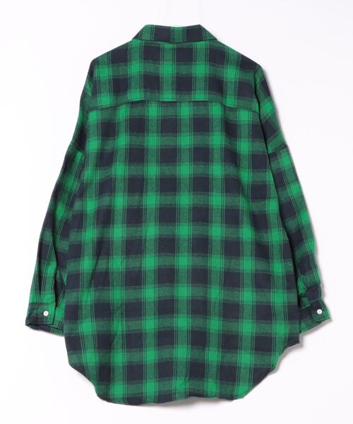 BENDER TOKYO（ベンダートウキョウ）の「【BENDER TOKYO】ビッグシルエット 起毛 オンブレチェックシャツ 長袖（シャツ/ブラウス・メンズ・グリーン/レッド/イエロー/ブラック・FREE/M/L）」の5枚目の写真