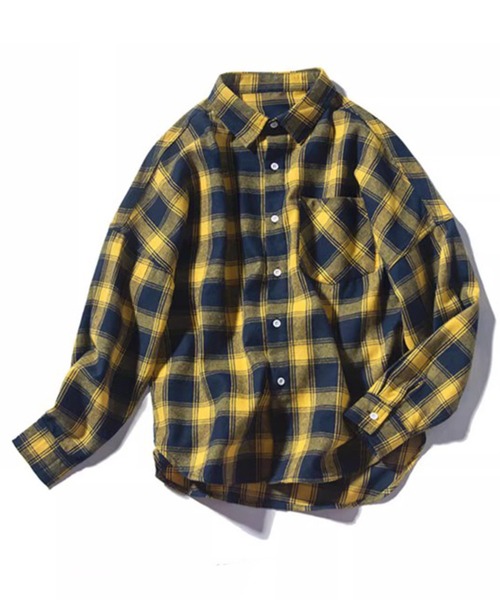 BENDER TOKYO（ベンダートウキョウ）の「【BENDER TOKYO】ビッグシルエット 起毛 オンブレチェックシャツ 長袖（シャツ/ブラウス・メンズ・グリーン/レッド/イエロー/ブラック・FREE/M/L）」の17枚目の写真