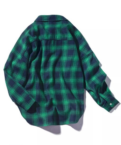 BENDER TOKYO（ベンダートウキョウ）の「【BENDER TOKYO】ビッグシルエット 起毛 オンブレチェックシャツ 長袖（シャツ/ブラウス・メンズ・グリーン/レッド/イエロー/ブラック・FREE/M/L）」の20枚目の写真