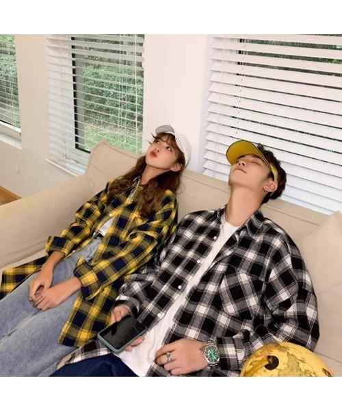 BENDER TOKYO（ベンダートウキョウ）の「【BENDER TOKYO】ビッグシルエット 起毛 オンブレチェックシャツ 長袖（シャツ/ブラウス・メンズ・グリーン/レッド/イエロー/ブラック・FREE/M/L）」の10枚目の写真