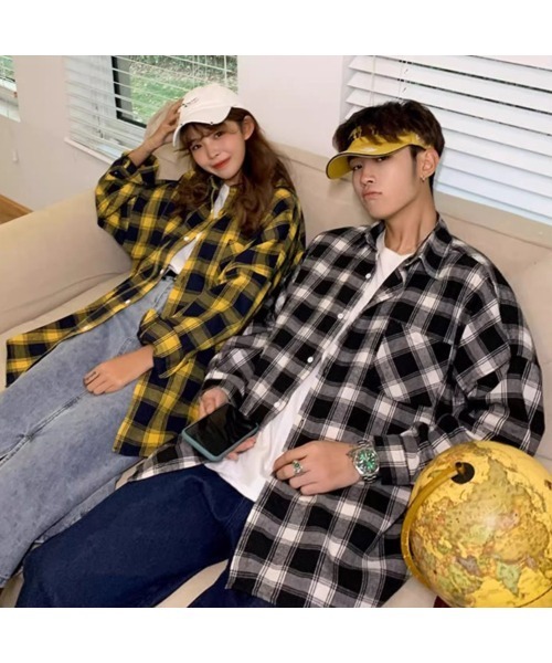 BENDER TOKYO（ベンダートウキョウ）の「【BENDER TOKYO】ビッグシルエット 起毛 オンブレチェックシャツ 長袖（シャツ/ブラウス・メンズ・グリーン/レッド/イエロー/ブラック・FREE/M/L）」の11枚目の写真