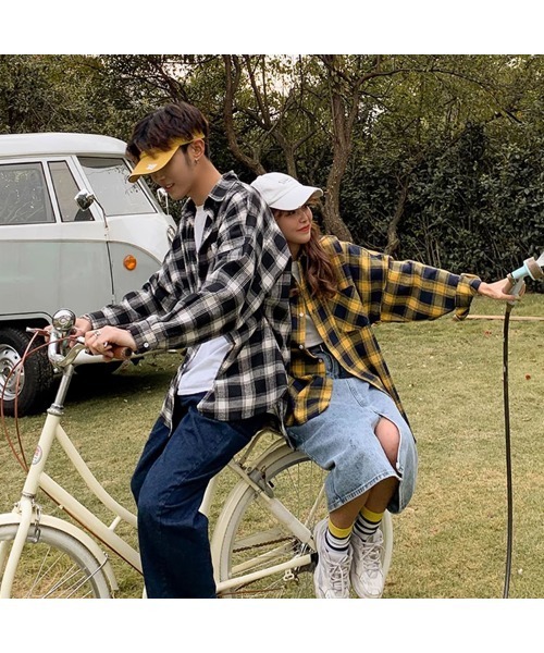 BENDER TOKYO（ベンダートウキョウ）の「【BENDER TOKYO】ビッグシルエット 起毛 オンブレチェックシャツ 長袖（シャツ/ブラウス・メンズ・グリーン/レッド/イエロー/ブラック・FREE/M/L）」の8枚目の写真