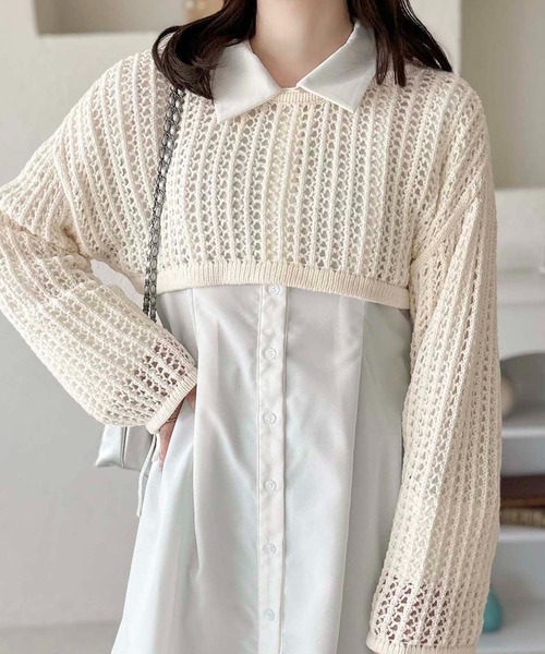 apres jour clair(アプレジュールクレア)の「【apres jour clair】レースアップメッシュニット【ZOZOTOWN限定アイテム】(ニット/セーター・レディース・杢グレー/アイボリー/オレンジ・フリー/X-LARGE)」の19枚目の写真