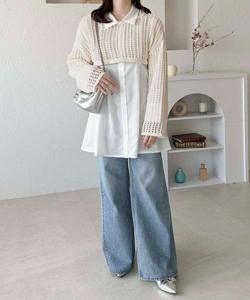 apres jour clair(アプレジュールクレア)の「【apres jour clair】レースアップメッシュニット【ZOZOTOWN限定アイテム】(ニット/セーター・レディース・杢グレー/アイボリー/オレンジ・フリー/X-LARGE)」の21枚目の写真