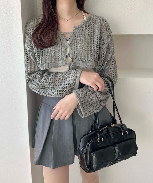 apres jour clair(アプレジュールクレア)の「【apres jour clair】レースアップメッシュニット【ZOZOTOWN限定アイテム】(ニット/セーター・レディース・杢グレー/アイボリー/オレンジ・フリー/X-LARGE)」の22枚目の写真