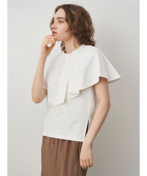 ELENDEEK（エレンディーク）の「フレアスリーブドッキングカットソー（Tシャツ/カットソー・レディース・ブラック/ネイビー/オフホワイト・FREE）」の10枚目の写真