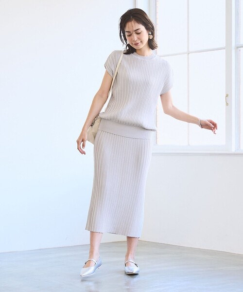 coen(コーエン)の「【RONEL】タックプリーツフレンチスリーブニット(セットアップ対応可能)(ニット/セーター・レディース・オフホワイト/ブラック/ライトブルー/ライトグレー・FREE)」の10枚目の写真