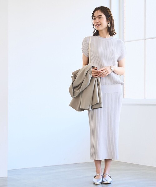 coen(コーエン)の「【RONEL】タックプリーツフレンチスリーブニット(セットアップ対応可能)(ニット/セーター・レディース・オフホワイト/ブラック/ライトブルー/ライトグレー・FREE)」の12枚目の写真