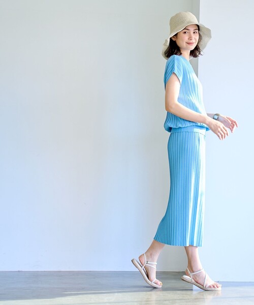 coen(コーエン)の「【RONEL】タックプリーツフレンチスリーブニット(セットアップ対応可能)(ニット/セーター・レディース・オフホワイト/ブラック/ライトブルー/ライトグレー・FREE)」の19枚目の写真