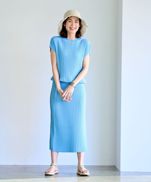 coen(コーエン)の「【RONEL】タックプリーツフレンチスリーブニット(セットアップ対応可能)(ニット/セーター・レディース・オフホワイト/ブラック/ライトブルー/ライトグレー・FREE)」の21枚目の写真