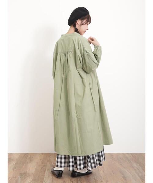 Samansa Mos2（サマンサ モスモス）の「バンドカラーゆるワンピース（ワンピース・レディース・ブラック/ベージュ/オフホワイト/グリーン・F）」の15枚目の写真