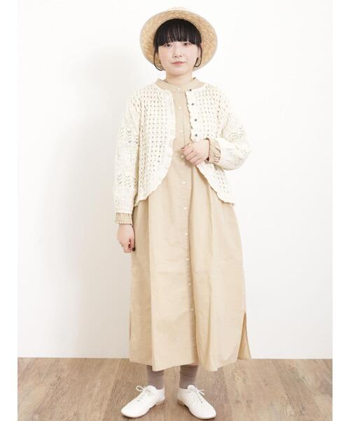 Samansa Mos2（サマンサ モスモス）の「バンドカラーゆるワンピース（ワンピース・レディース・ブラック/ベージュ/オフホワイト/グリーン・F）」の21枚目の写真