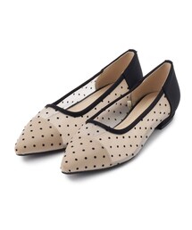 ◆【M・Lサイズ展開】チュールドットパンプス