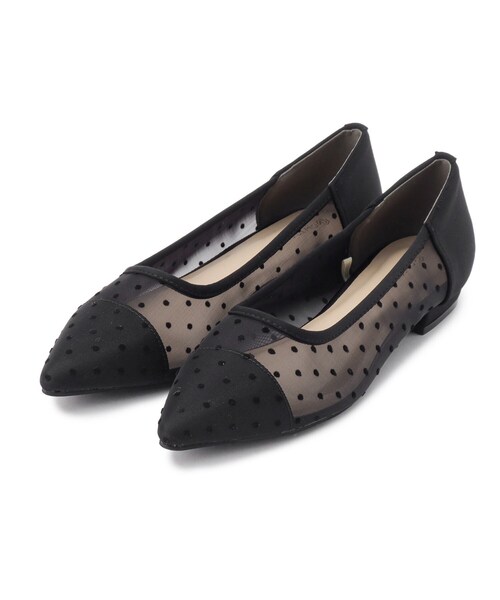 ITS'DEMO（イッツデモ）の「◆【M・Lサイズ展開】チュールドットパンプス（パンプス・レディース・ベージュ/ブラック・38/40）」の4枚目の写真