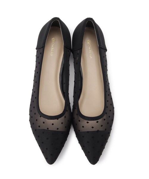 ITS'DEMO（イッツデモ）の「◆【M・Lサイズ展開】チュールドットパンプス（パンプス・レディース・ベージュ/ブラック・38/40）」の7枚目の写真