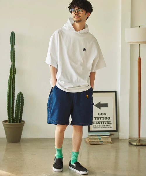 go slow caravan（ゴースローキャラバン）の「COBMASTER/コブマスター　1P刺繍 ビッグTEE-PK（パーカー・メンズ・ラベンダー/ホワイト/グリーン系その他/イエロー/オートミール/ブラック・LARGE/MEDIUM/X-LARGE）」の18枚目の写真