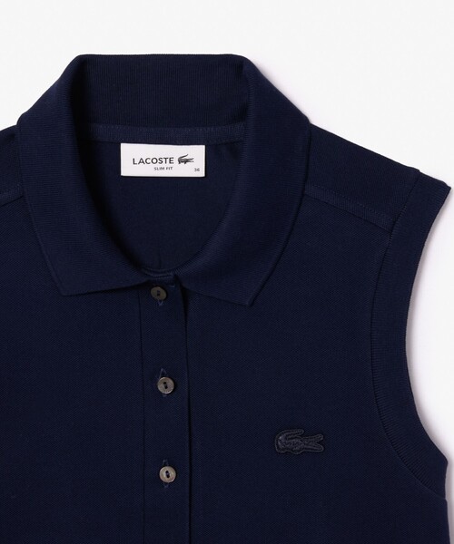 LACOSTE（ラコステ）の「ノースリーブポロシャツ（ポロシャツ・レディース・ネイビー/シャーベット/ブラック/ピンクベージュ・34/36/38/40）」の11枚目の写真