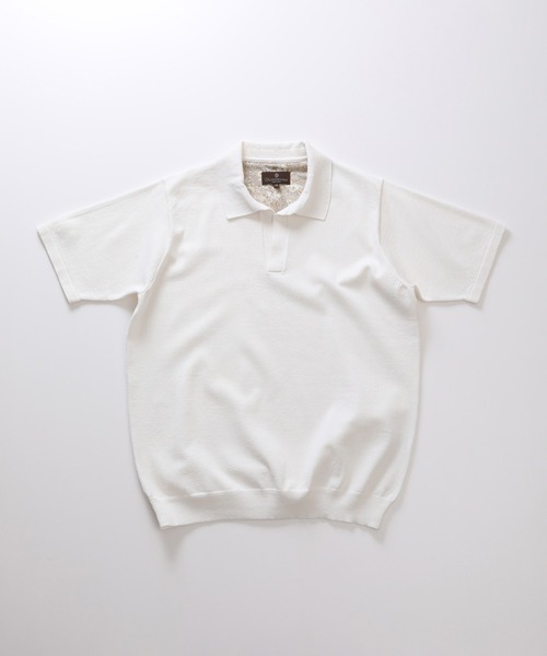 MEN'S BIGI（メンズビギ）の「LIBERTYプリントスキッパーニットポロシャツ（ポロシャツ・メンズ・ブラック/エメラルド/ベージュ・03/02）」の3枚目の写真