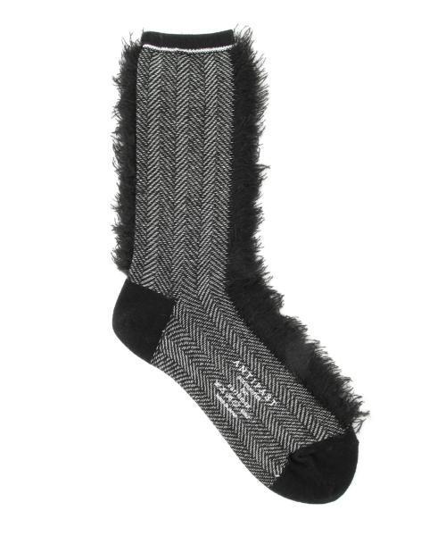 ANTIPAST（アンティパスト）の「ANTIPAST / フリンジ ヘリンボーンソックス（ソックス/靴下・レディース・ライトグレー/ブラック・ONE SIZE）」の10枚目の写真