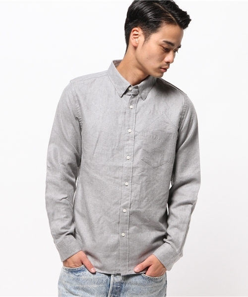 CIAOPANIC（チャオパニック）の「【Ciaopanic】　ソフトビエラムジシャツLS（シャツ/ブラウス・メンズ・ホワイト/グレー/チャコールグレー/ネイビー/ダークカーキ/モカ・SMALL/LARGE/MEDIUM）」の3枚目の写真