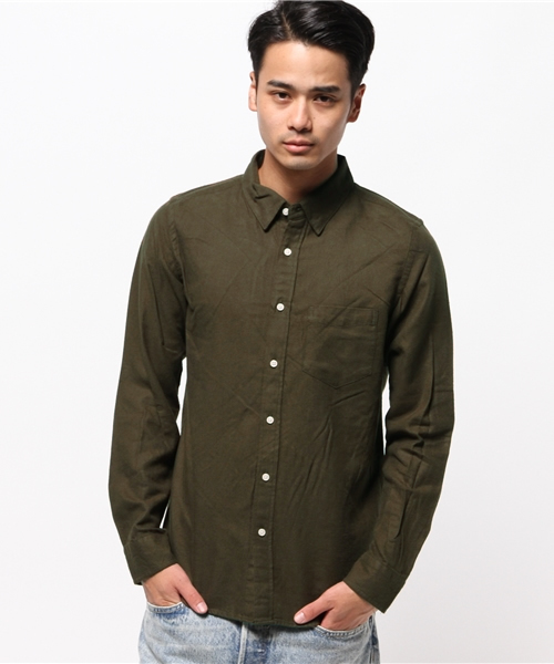 CIAOPANIC（チャオパニック）の「【Ciaopanic】　ソフトビエラムジシャツLS（シャツ/ブラウス・メンズ・ホワイト/グレー/チャコールグレー/ネイビー/ダークカーキ/モカ・SMALL/LARGE/MEDIUM）」の5枚目の写真