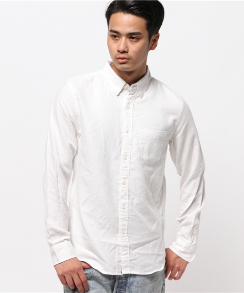 CIAOPANIC（チャオパニック）の「【Ciaopanic】　ソフトビエラムジシャツLS（シャツ/ブラウス・メンズ・ホワイト/グレー/チャコールグレー/ネイビー/ダークカーキ/モカ・SMALL/LARGE/MEDIUM）」の2枚目の写真