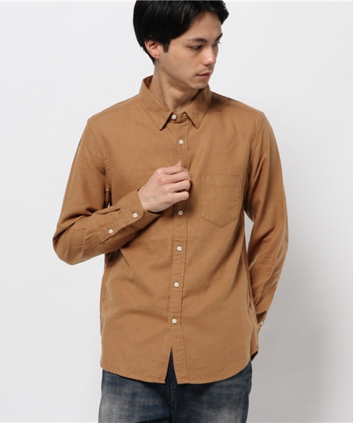 CIAOPANIC（チャオパニック）の「【Ciaopanic】　ソフトビエラムジシャツLS（シャツ/ブラウス・メンズ・ホワイト/グレー/チャコールグレー/ネイビー/ダークカーキ/モカ・SMALL/LARGE/MEDIUM）」の4枚目の写真