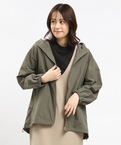 GLOBAL WORK Smile Seed Store（グローバルワーク スマイルシードストア）の「撥水UVライトフードブルゾン/100830（ブルゾン・レディース・ベージュ/ブラック/カーキ/アイボリー・SMALL/X-LARGE/MEDIUM/LARGE）」の4枚目の写真