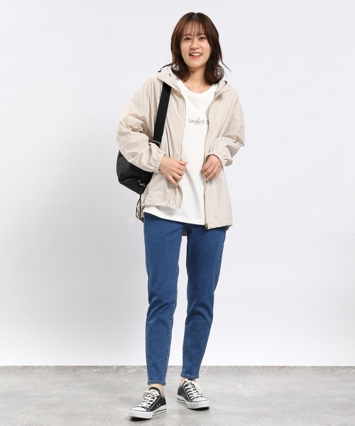 GLOBAL WORK Smile Seed Store（グローバルワーク スマイルシードストア）の「撥水UVライトフードブルゾン/100830（ブルゾン・レディース・ベージュ/ブラック/カーキ/アイボリー・SMALL/X-LARGE/MEDIUM/LARGE）」の5枚目の写真