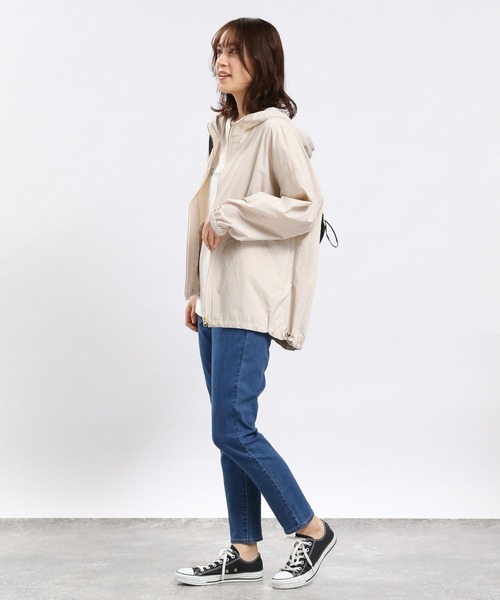 GLOBAL WORK Smile Seed Store（グローバルワーク スマイルシードストア）の「撥水UVライトフードブルゾン/100830（ブルゾン・レディース・ベージュ/ブラック/カーキ/アイボリー・SMALL/X-LARGE/MEDIUM/LARGE）」の6枚目の写真