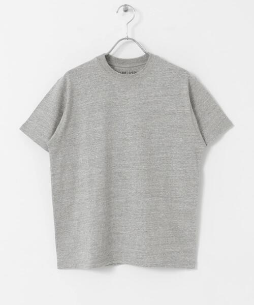 FORK&SPOON(フォークアンドスプーン)の「FORK&SPOON ラフィー天竺ショートスリーブTシャツ(Tシャツ/カットソー・レディース・グレー系その他/ブラック/オフホワイト・1)」の10枚目の写真