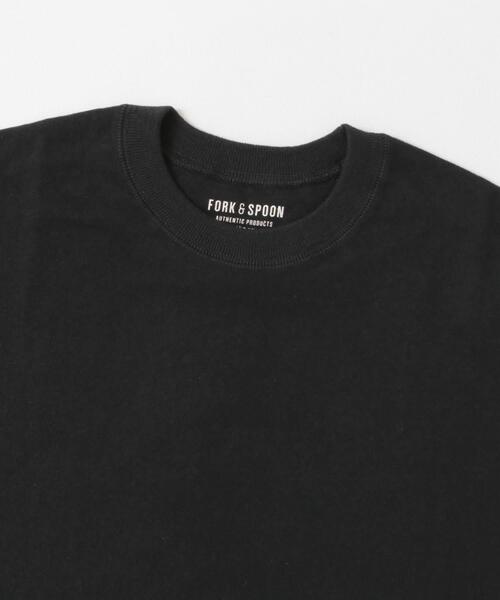FORK&SPOON(フォークアンドスプーン)の「FORK&SPOON ラフィー天竺ショートスリーブTシャツ(Tシャツ/カットソー・レディース・グレー系その他/ブラック/オフホワイト・1)」の4枚目の写真