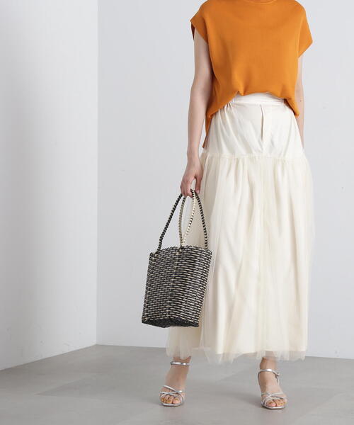 N.（N. Natural Beauty Basic）（エヌエヌナチュラルビューティーベーシック）の「◆切替チュールレイヤースカート（スカート・レディース・ブラック/クリーム・MEDIUM）」の21枚目の写真