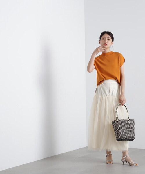 N.（N. Natural Beauty Basic）（エヌエヌナチュラルビューティーベーシック）の「◆切替チュールレイヤースカート（スカート・レディース・ブラック/クリーム・MEDIUM）」の19枚目の写真